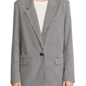 BB Dakota The Persona Blazer Black Checkered Print Oversized Size Small